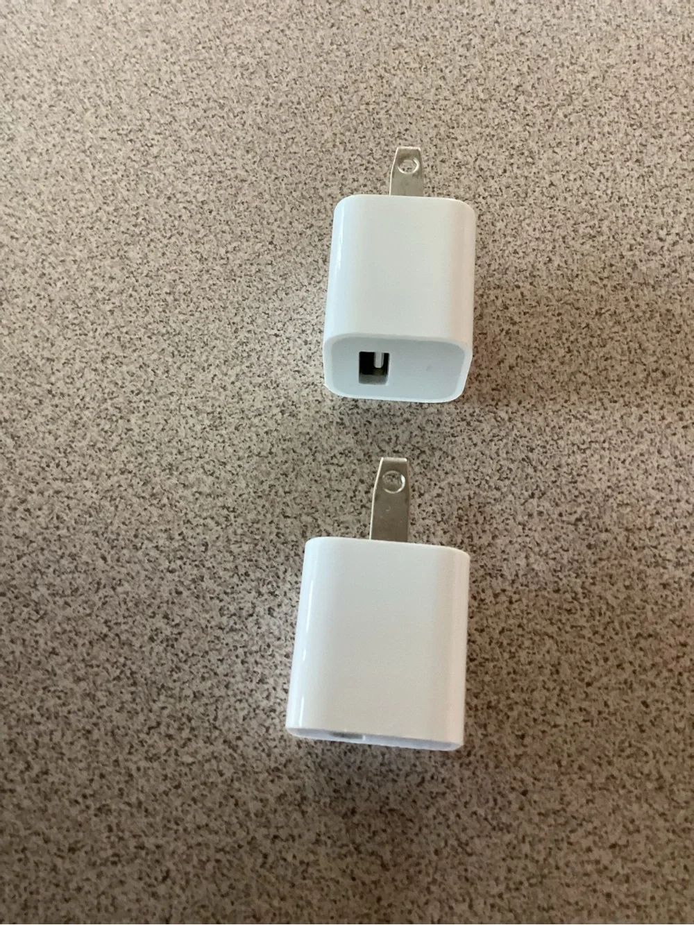 Set of TWO Apple 5W USB Power Adapters / Charging Cubes for iPhone